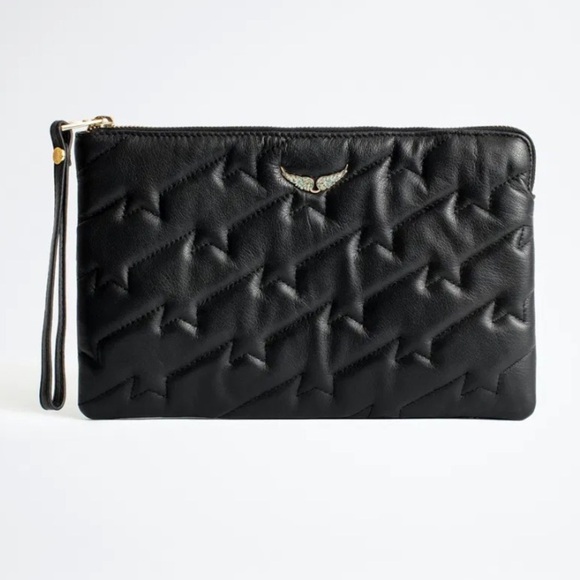 ZADIG & VOLTAIRE Wing Quilted Leather Wristlet